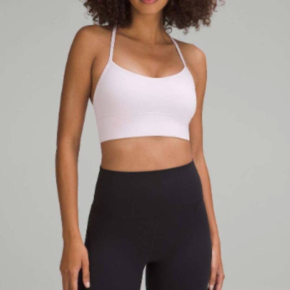 Lululemon Flow Y Bra Light Support, A/B Cup (Meadowsweet Pink) | Size 6 - Picture 2 of 5